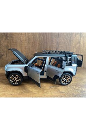 Land Rover Defender Araba Işıklı Sesli Tüm Kapıları Açılır Arazi Arabası Land Rover Defender Gri