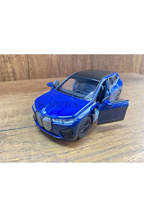Die Cast Bmw İX Metal Oyuncak Araba Jip 12 Cm Model Araç Bmw İX Xdrive50 Diecast Araba Bmw ix Mavi