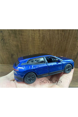 Die Cast Bmw İX Metal Oyuncak Araba Jip 12 Cm Model Araç Bmw İX Xdrive50 Diecast Araba Bmw ix Mavi
