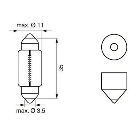 Bosch Ampül 12V ECO-C5W 5W-SV8,5-8