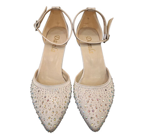 Solmaz Damla Bilekten Bağlamalı Taşlı Topuklu Ayakkabı