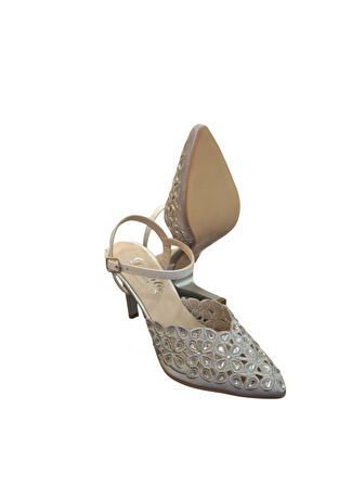 Solmaz Damla Bilekten Tokalı Taşlı Topuklu Ayakkabı