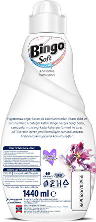 Bingo Soft Konsantre Çamaşır Yumuşatıcısı Manolya 1440 ml Ekonomi Paketi 4'lü