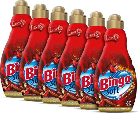 Bingo Soft Konsantre Çamaşır Yumuşatıcısı Lovely 1440 ml Ekonomi Paketi 6'lı