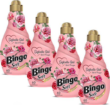 Bingo Konsantre Yumuşatıcı 1440 ml Şefkatle Gül 4'lü Ekonomi Paketi