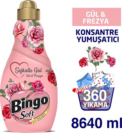 Bingo Soft Konsantre Şefkatle Gül 1440 ml Ekonomi Paketi 6'lı