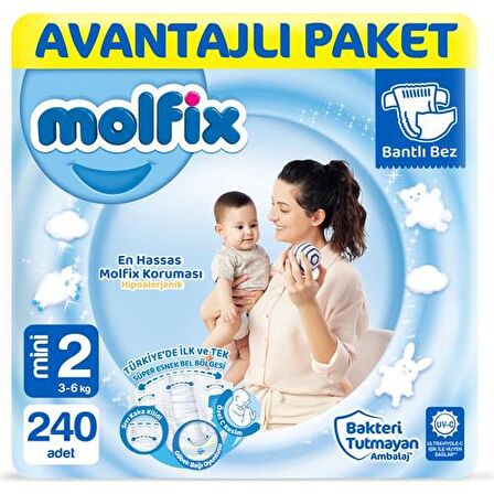 Molfix 2 Numara Mini 240'lı Bel Bantlı Bez