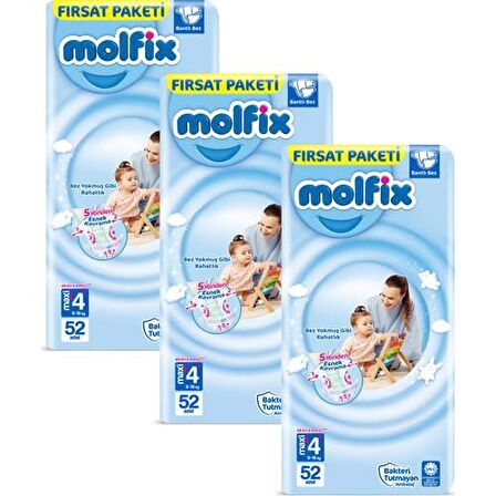 Molfix 4+ Numara Maxi Plus 156'lı Bel Bantlı Bez