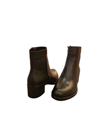 Solly ES140 Siyah Hakiki Deri Kadın Bot