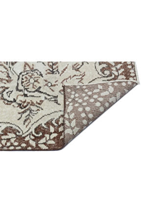 Krem Modern Vintage Eskitme Halı 173x311