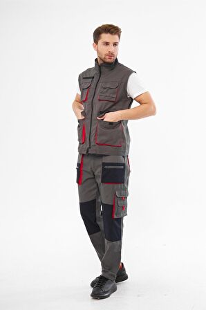 Mervem Harman Karışımı Pantolon Yelek Takım