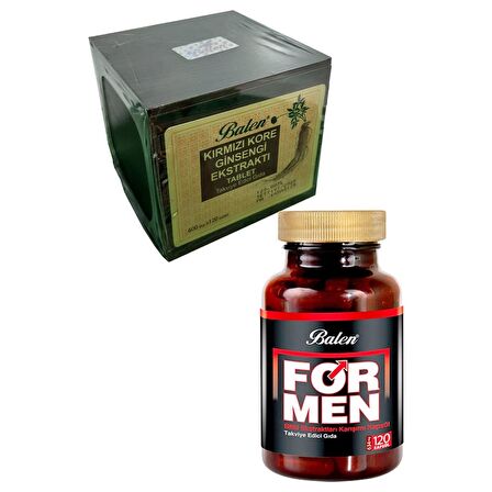 BALEN FORMEN BİTKİ EKSTRATLARI KARIŞIMI KAPSÜL 634MG* 120 + KIRMIZI KORE GİNSENGİ EKSTRAKTI TABLET 600MG*120