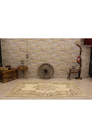Krem Rengiyle Evinizi Süsleyen Eskitme Vintage Halı 159x263