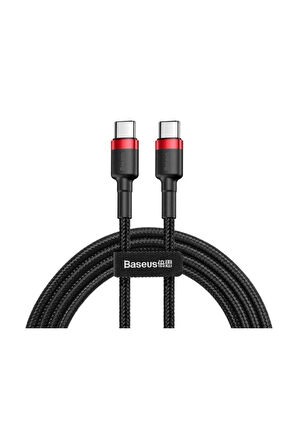 Cafule Series Type-C PD2.0 60W Flash Charge Cable (20V 3A) 1M Siyah-Kırmızı 0002342347504