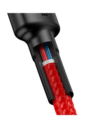 Cafule Series Type-C PD2.0 60W Flash Charge Cable (20V 3A) 1M Siyah-Kırmızı 0002342347504