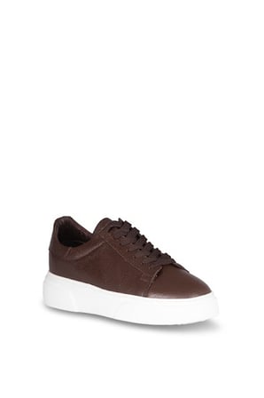 Solmaz Tmmy Kahve Hakiki Deri Sneaker Ayakkabı