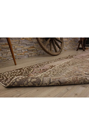 El Dokuması Özel Kahverengi Vintage Halı 169x266 2369