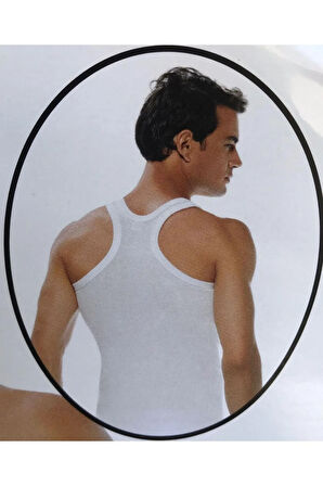 Sporcu - Yüzücü - Sırtı Çapraz Atlet 3'lü Siyah - Beyaz - Gri