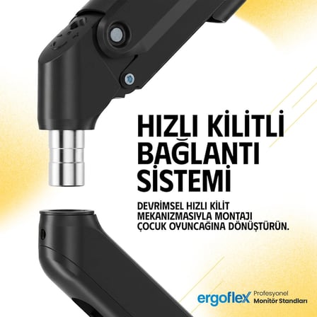 Ergoflex EF X16 Çift Kol 17-32 inch 2-9 kg Amortisörlü Monitör Standı 2026 Versiyon