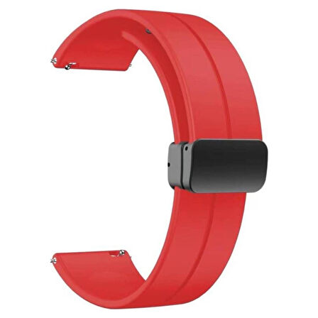 Teleplus Amazfit Retro Neo Kordon Mıknatıslı Silikon  20MM KRD84 Kırmızı