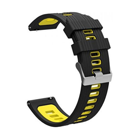 Teleplus Amazfit Retro Neo Kordon Spor Tarz Silikon KRD55 20MM Sarı