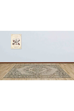 Özel Vintage Eskitme El Dokuma Göbekli Halı 154 X 287