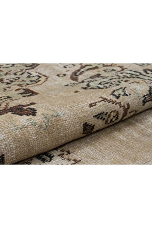 Özel Vintage Eskitme El Dokuma Göbekli Halı 154 X 287