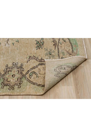 Eskitme Naturel Vintage Şık Bej El Dokumalı Halı 161 X 240