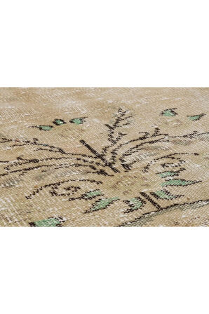 Eskitme Naturel Vintage Şık Bej El Dokumalı Halı 161 X 240