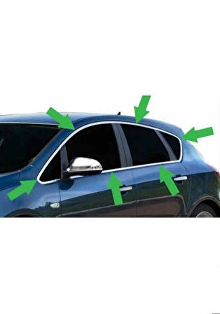 Opel Astra J Hb Cam Çıtası Çerçevesi Kromu Nikelajı Komple 2010-2014 arası