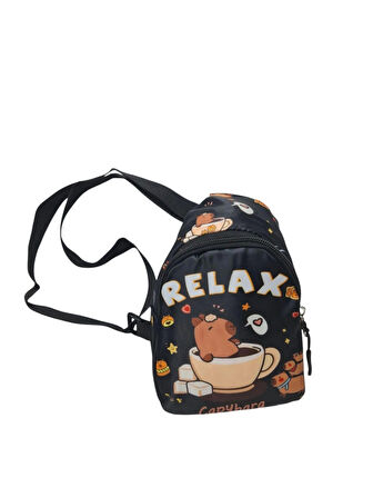 Spteks Kız Çocuk Capybara  Model Ve Figürlü Karışık Renk Sırt Çantası Askılı