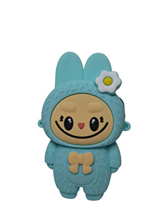 Spteks Kız Çocuk Labubu Model Fiyonk Detaylı Açık Yeşil Renk Silikon Askılı Çanta Cüzdan