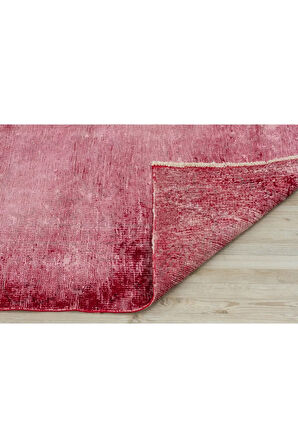 Kırmızı Modern Klasik Patchwork Eskitme Halı 116x198