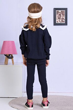 Fisto Yaka Detaylı Alt Üst Kaşkorse Kız Çocuk Takım