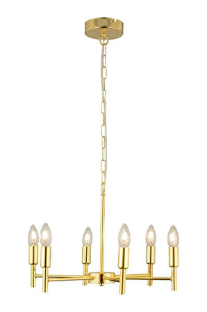 ZEYBİLİŞİM Vaneo 6 Lı Gold Modern Genç Odası Mutfak Salon Avize