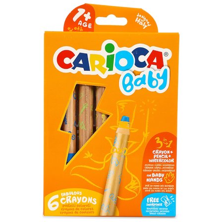 Carioca 42817 Jumbo Kuru Boya Kalemi Bebek Ahşap Gövdeli 3 In 1