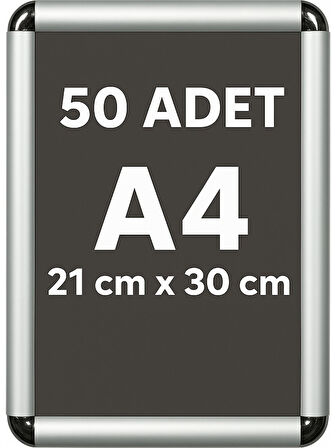 50 Adet A4 Eko Seri Çerçeve Rondo Köşe Aç Kapa Açılır Kapanır