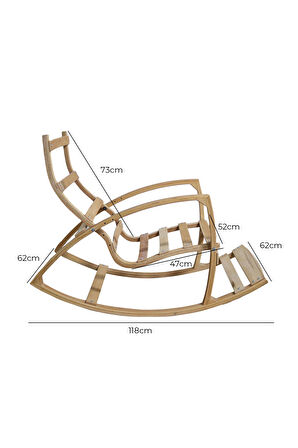 Vezir Ahşap Sallanan Sandalye Dinlenme Koltuğu Kahverengi