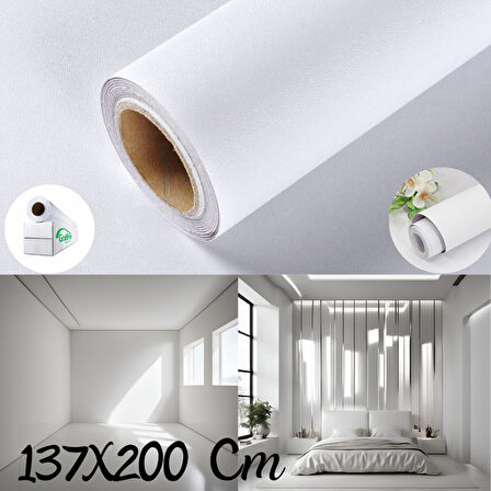 Beyaz Mat Duvar Kaplama ve Duvar Baskı Folyosu 137x200Cm