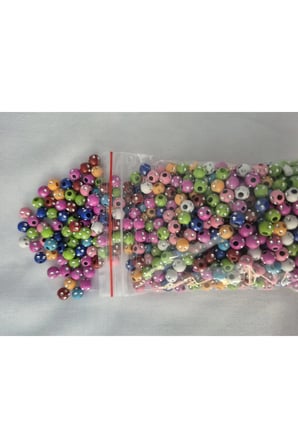 Rengarenk Yuvarlak Delikli Boncuk Bileklik Kolye Takı Yapım Malzemeleri 1