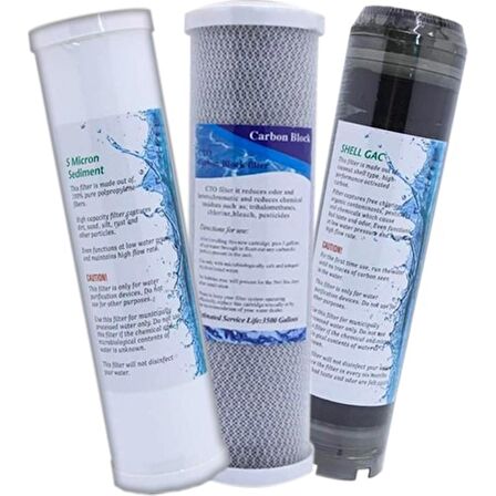 Aura Cebilon Açık Kasa Su ArıtmaUyumlu 5'li Lüx 10" Filtre Seti 80GPD Lg Membranlı
