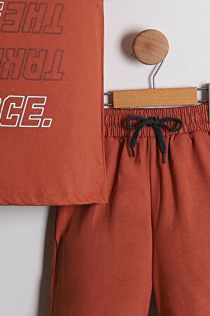 Erkek Çocuk Chance Baskılı Tişört Şort 2'li Takım