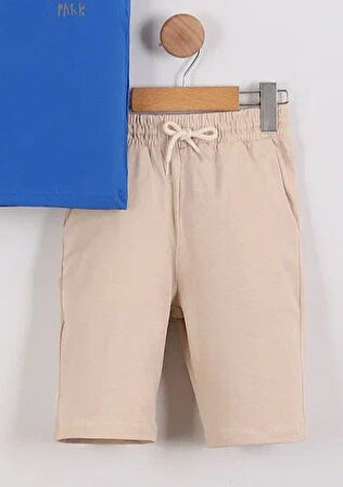 Erkek Çocuk Poipu Beach Park Ön ve Arka Baskılı Tişört Şort 2'li Takım