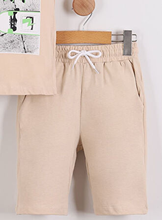 Erkek Çocuk Skate Day Baskılı Tişört Şort 2'li Takım