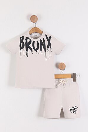 Erkek Çocuk Bronx Baskılı Tişört Şort 2'li Takım
