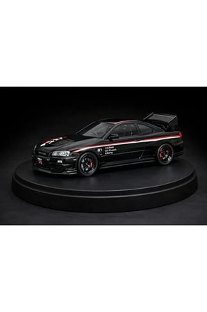 Nıssan Skyline GTR Nismo Siyah Diecast Model Araba 1:24 Nıssan Gtr Diecast Araba Kapı Bagaj Açılır
