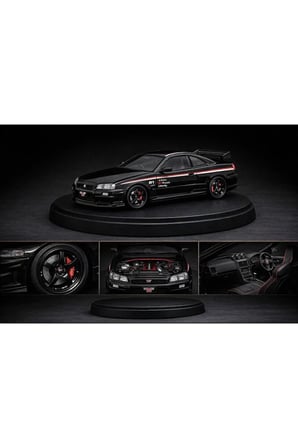 Nıssan Skyline GTR Nismo Siyah Diecast Model Araba 1:24 Nıssan Gtr Diecast Araba Kapı Bagaj Açılır