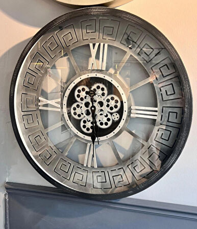 Mekanizmalı Krom Modern Duvar Saati