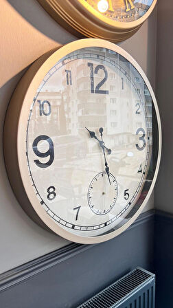 Krom Modern Duvar Saati 