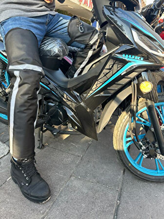 BİKE SKY Bike Sky Bacak Rüzgar Koruma Kolay Giyimli Dizlik ( Motosiklet Çanta Sırt Dayama HEDİYELİ )